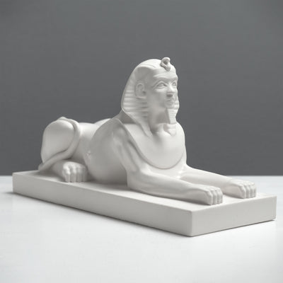 Sculpture du Sphinx Égyptien – Statue de Gizeh (Blanche)