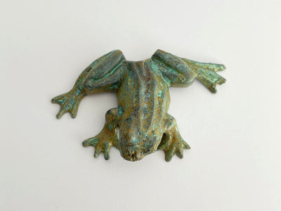 Statue Grenouille - bronze vert