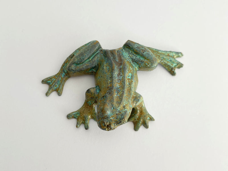 Statue Grenouille - bronze vert