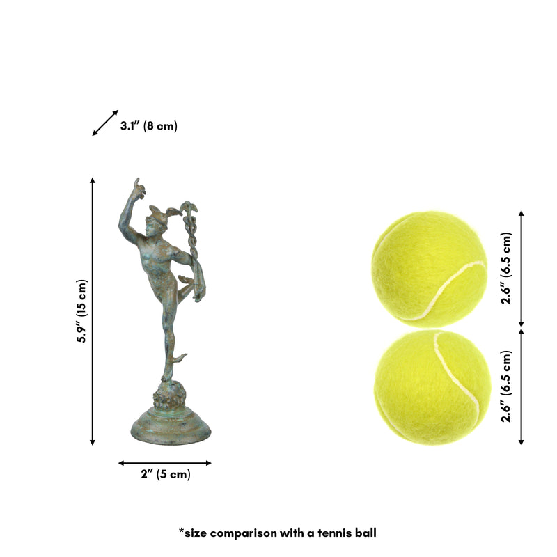 Statuette Mercure par Jean Bologne - bronze vert