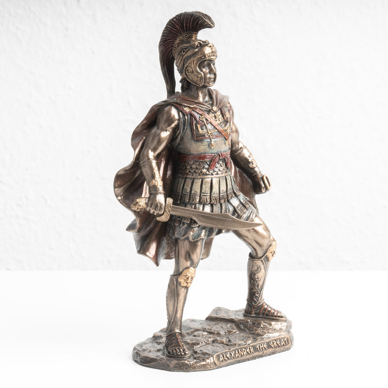 Statue d’Alexandre le Grand – Commandant Militaire Invaincu (Sculpture en Bronze à Froid)
