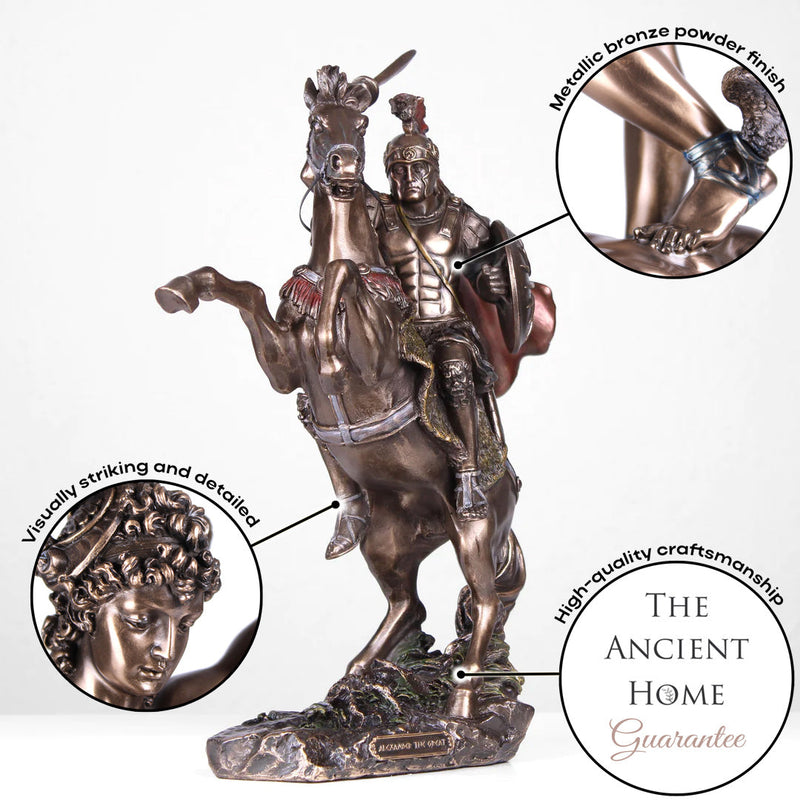 Statue Alexandre le Grand à cheval (Bronze coulé à froid)