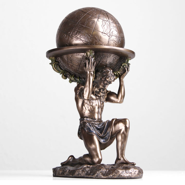 BOSUGE Statue Art Moderne Atlas Portant Le Monde - Sculpture Résine Grecque Pour Jardin Et Intérieur