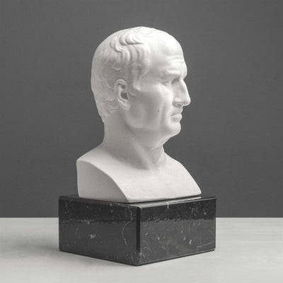 Buste de Cicéron Serre-Livres sur Socle en Marbre Noir