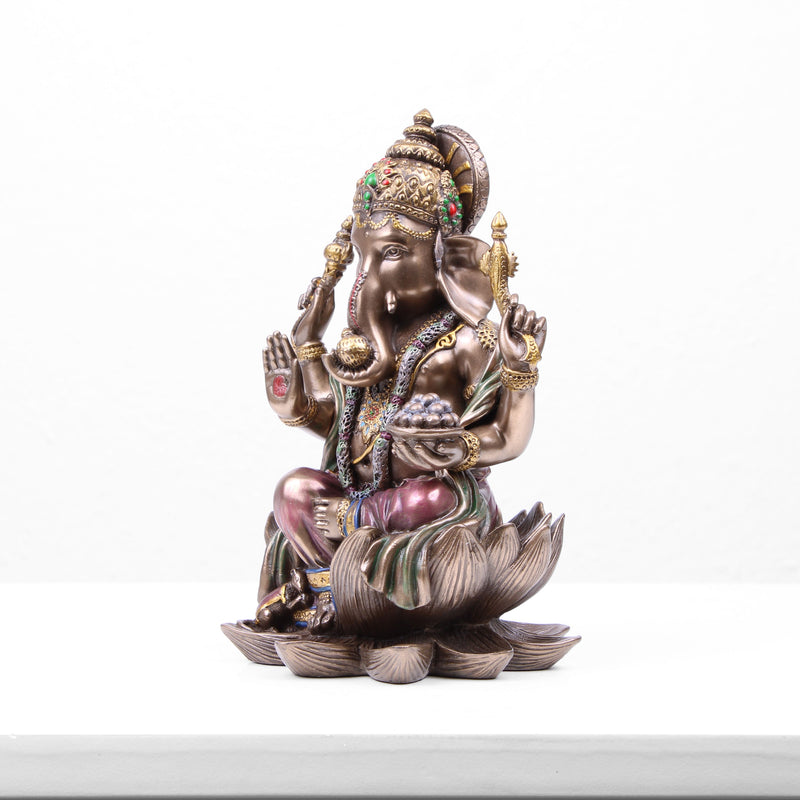 Statue de Ganesha, dieu indien (Sculpture en bronze moulé à froid)