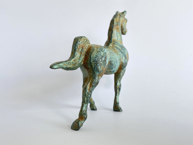 Statue de cheval - bronze vert