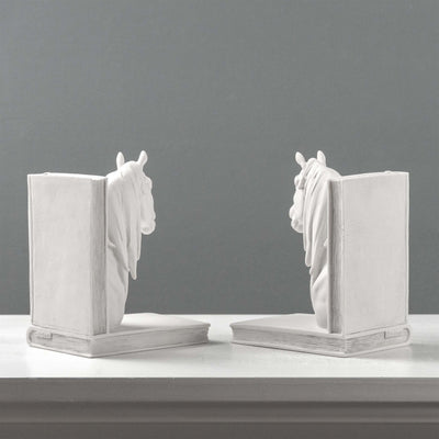 Serre-livres tête de cheval – Paire de bustes équestres