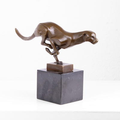 Statue de Jaguar en Bronze (Sculpture en Bronze Coulé à Chaud)