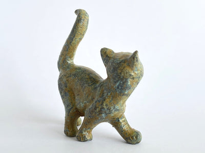 Statue Chaton - bronze vert