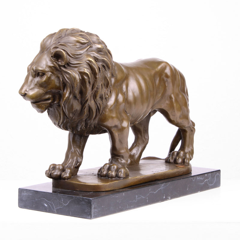 Grande Statue de Lion en Bronze (Sculpture en Bronze Coulé à Chaud)