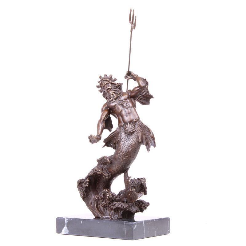 Statue de Poséidon en Bronze (Sculpture en Bronze Coulé à Chaud)