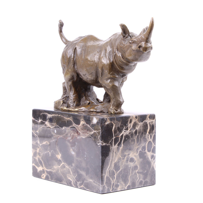 Statue de Rhinocéros en Bronze (Sculpture en Bronze Coulé à Chaud)