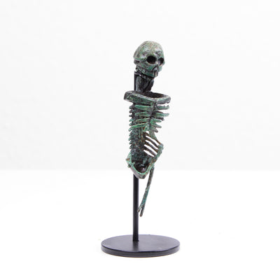 Statue du Squelette Romain - Sculpture du Memento Mori de la Larva Convivalis (Bronze coulé à froid)
