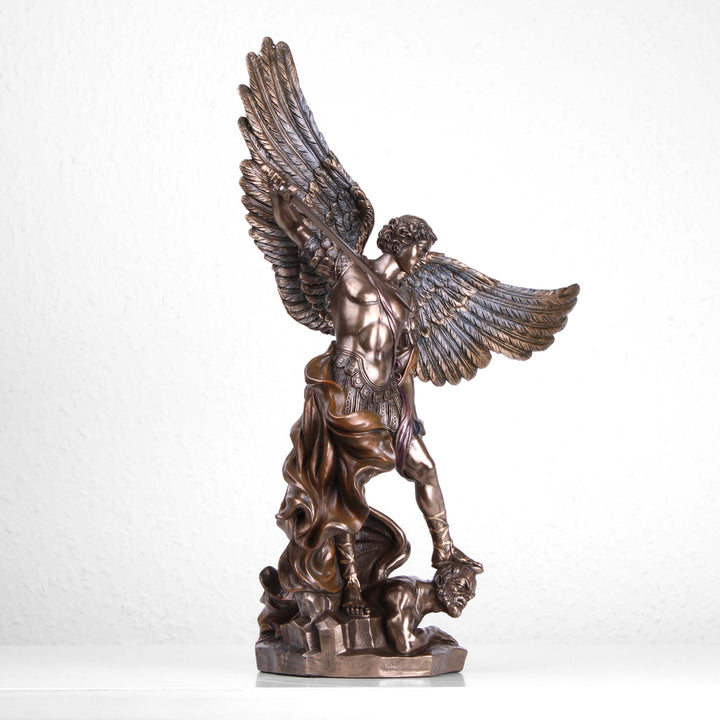 Statuette Saint Michel Neuve - Résine, Couleur Bronze - Marque SIGNES GRIMALT