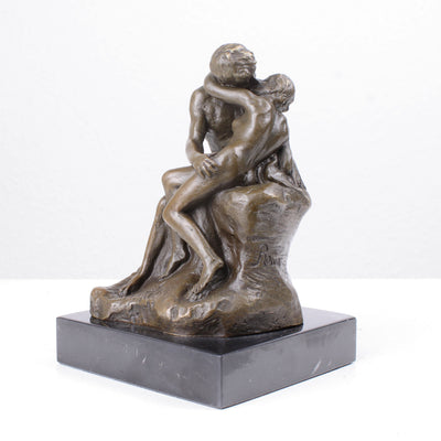 Sculpture Le Baiser (Couple Amoureux par Rodin - Statue en Bronze Coulé à Chaud)