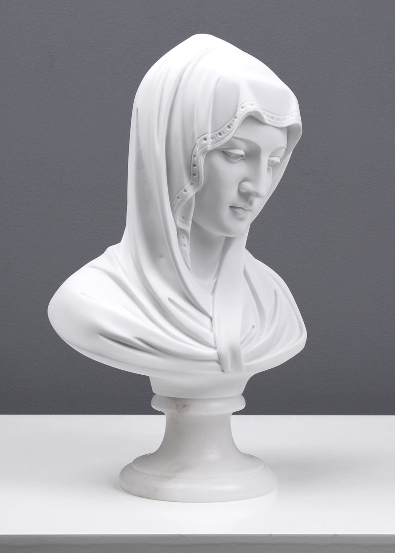Buste de la Vierge Marie - sculpture en marbre
