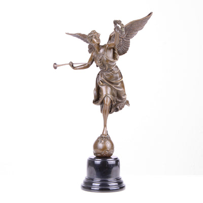 Statue de la Déesse Ailée de la Victoire en Bronze (Sculpture en Bronze Coulé à Chaud)