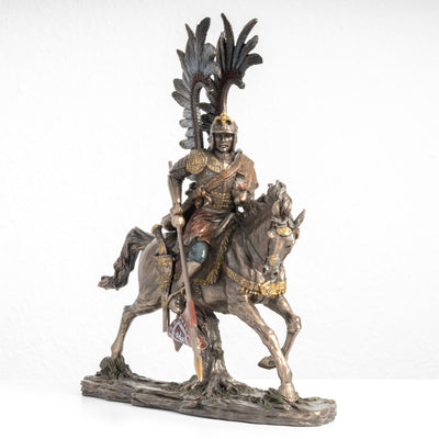 Statue du Hussard Ailé – Cavalerie d’Élite Polonaise (Sculpture en Bronze à Froid)