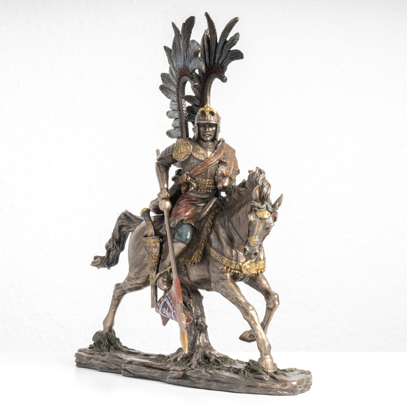 Statue du Hussard Ailé – Cavalerie d’Élite Polonaise (Sculpture en Bronze à Froid)