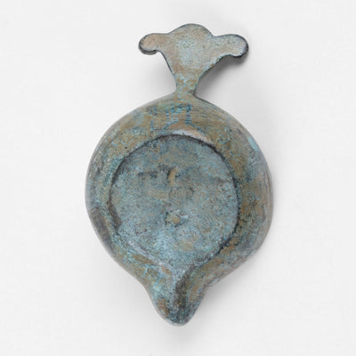 Lampe à huile d'un empereur romain - bronze vert