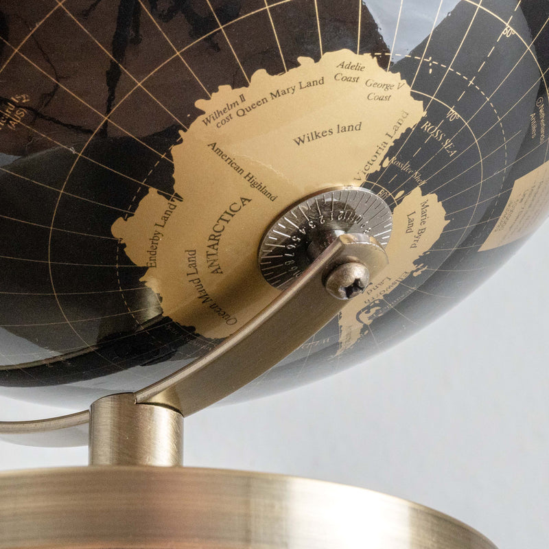 Globe terrestre en bronze et noir