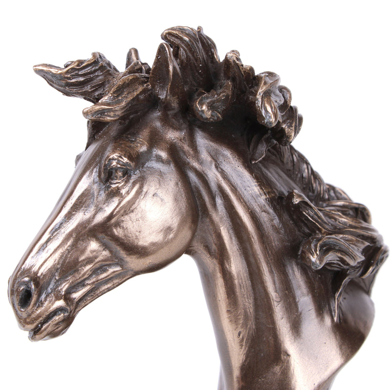 Statue Tête de Cheval (Sculpture en bronze coulé à froid)