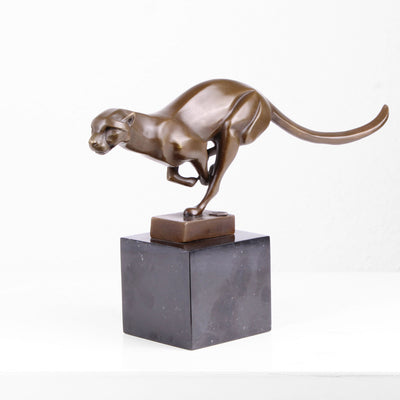 Statue de Jaguar en Bronze (Sculpture en Bronze Coulé à Chaud)