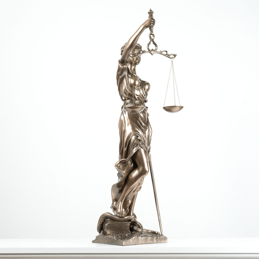 Grande Statue Justitia Thémis PARASTONE - Couleur Bronze, 73 Cm