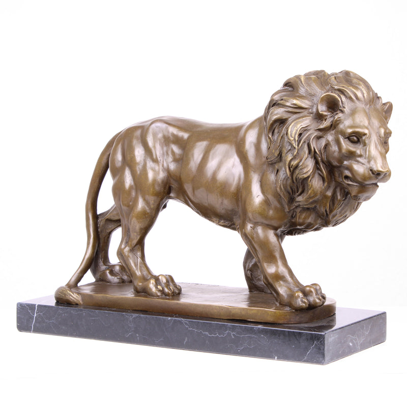 Grande Statue de Lion en Bronze (Sculpture en Bronze Coulé à Chaud)