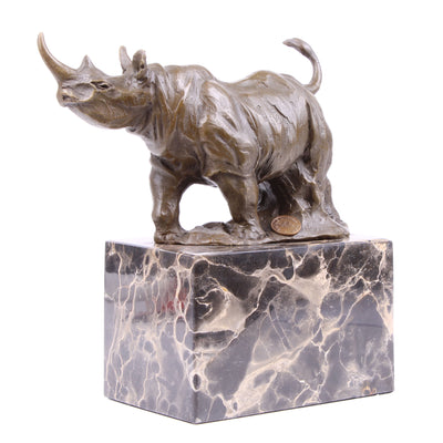 Statue de Rhinocéros en Bronze (Sculpture en Bronze Coulé à Chaud)