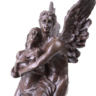 Statue Cupidon et Psyché (Couple Amoureux - Sculpture en Bronze Coulé à Chaud)