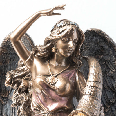 Fortuna Ailée avec Corne d’Abondance – Statue de la Déesse de la Fortune (Bronze à froid)