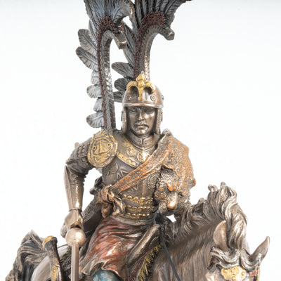 Statue du Hussard Ailé – Cavalerie d’Élite Polonaise (Sculpture en Bronze à Froid)