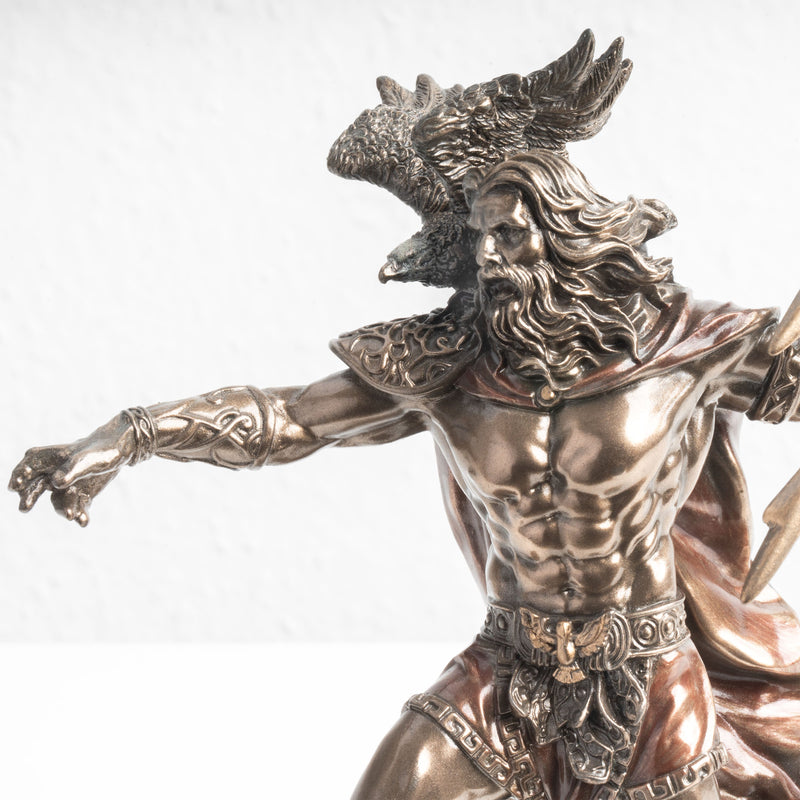 Statue du Dieu Grec Zeus – Roi de l’Olympe (Sculpture en Bronze à Froid)