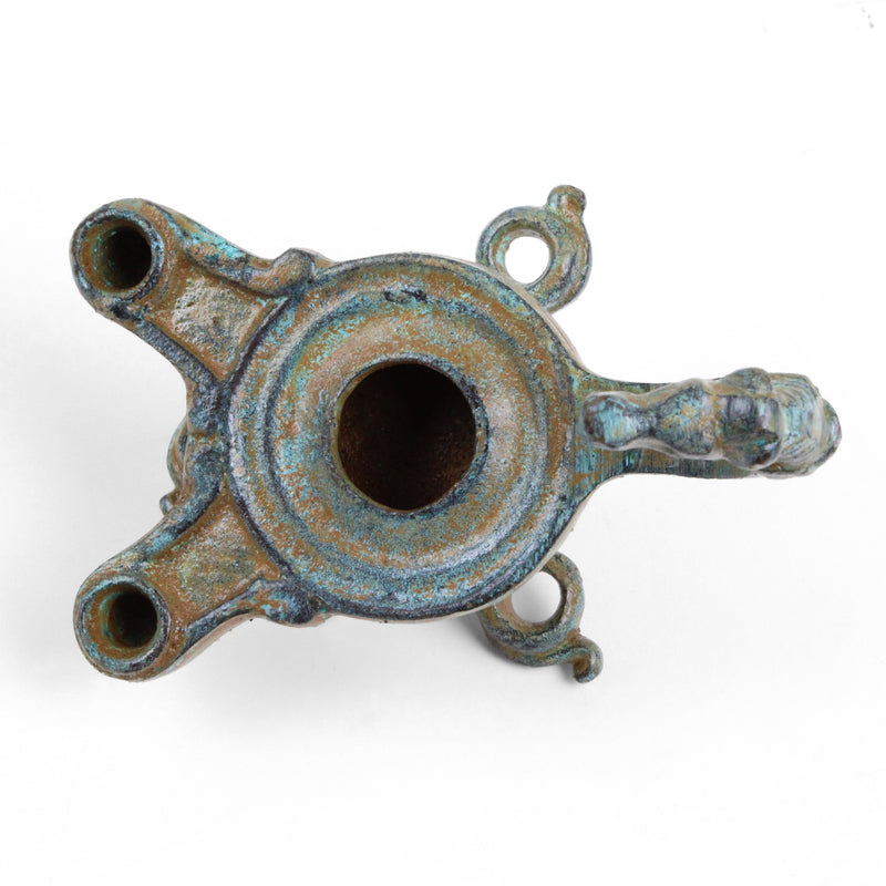 Lampe à huile romain - bronze vert