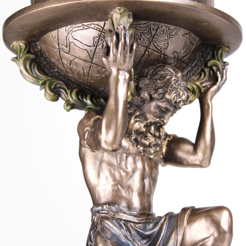 Statue Atlas portant le monde (Bronze coulé à froid)
