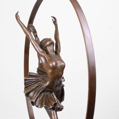 Statue Danseuse (Danseuse de l'Anneau - Sculpture en Bronze Coulé à Chaud)