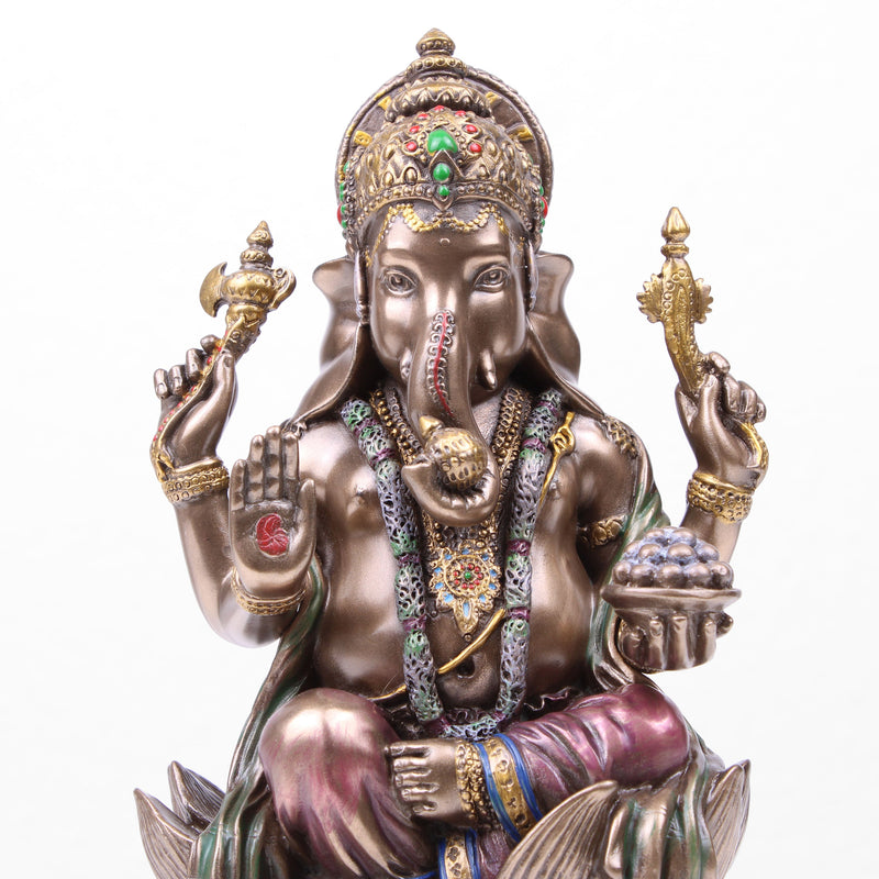 Statue de Ganesha, dieu indien (Sculpture en bronze moulé à froid)