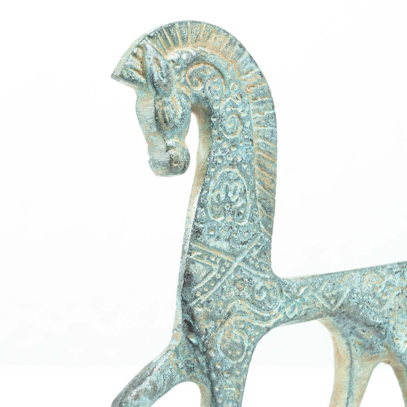 Statuette de cheval grec (petite taille, bronze vert)