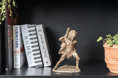 Hercule avec Peau du Lion de Némée et Massue – Statue en Bronze à Froid