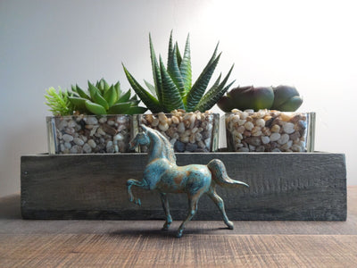 Statue de cheval - bronze vert