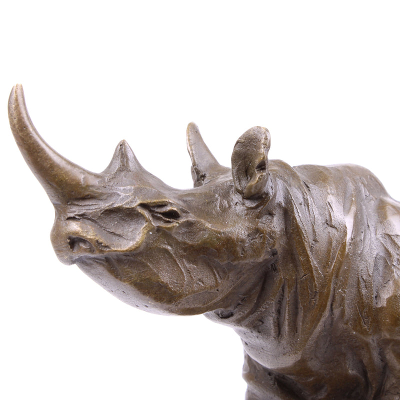 Statue de Rhinocéros en Bronze (Sculpture en Bronze Coulé à Chaud)