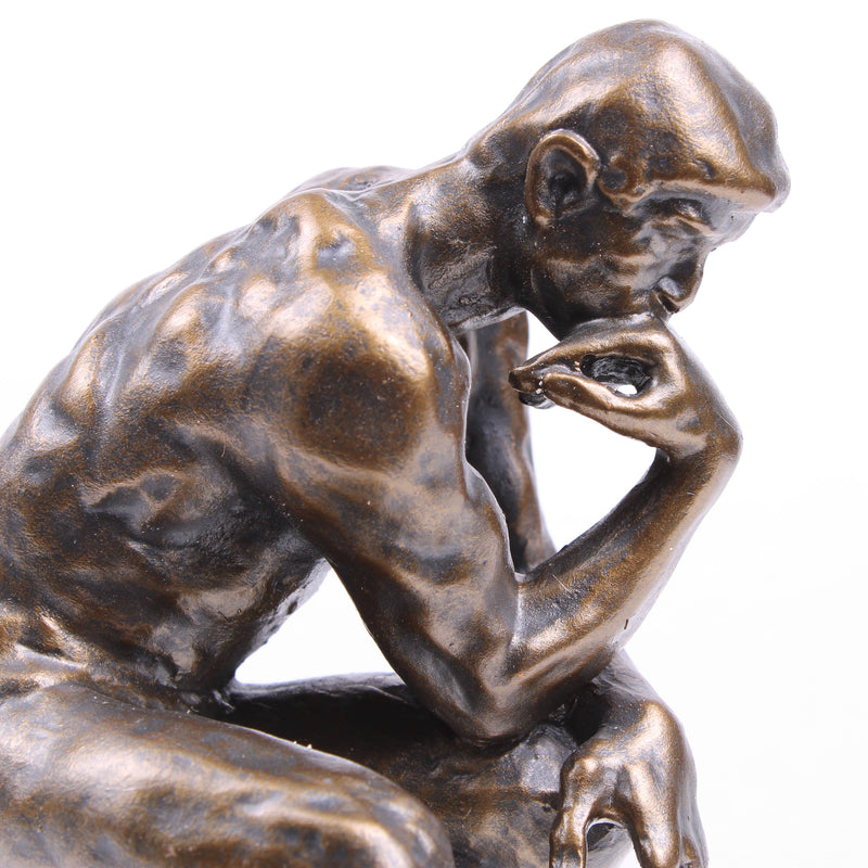 Statue Penseur de Rodin (Sculpture en bronze coulé à froid)