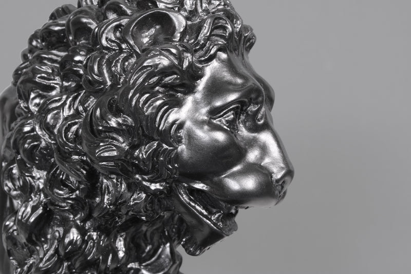 Les Lions de Médicis et Vacca - statues en paire (noire) - sculpture en marbre