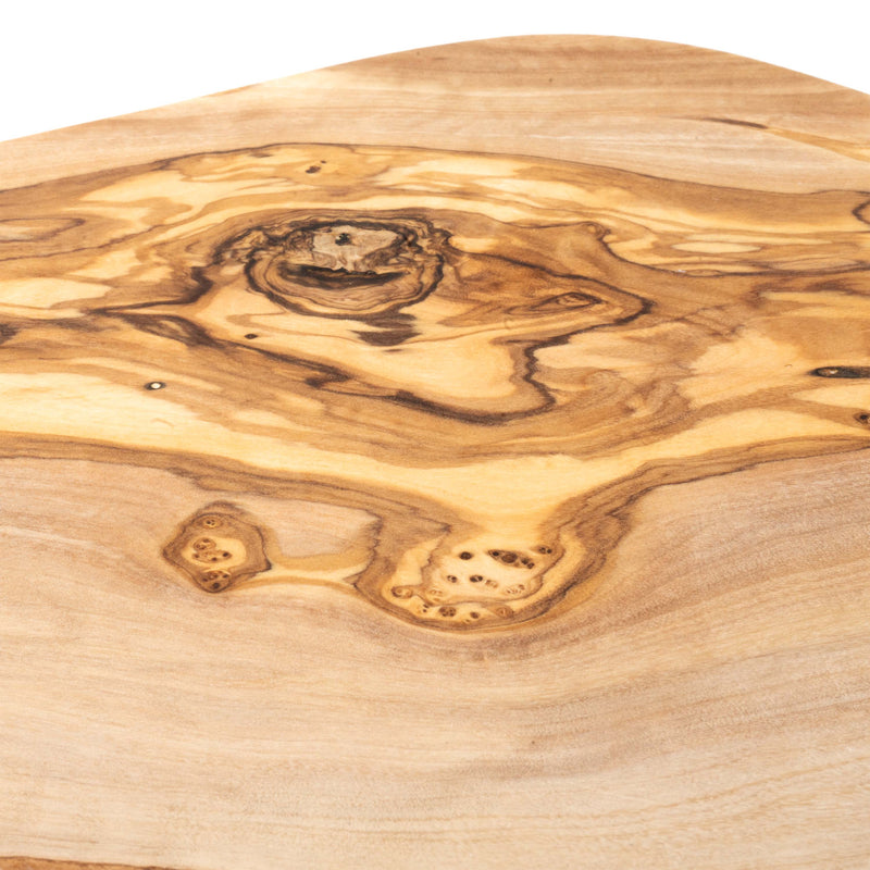 Set de Planches à Découper avec Rainure – Forme Irrégulière – Bois d’Olivier Fait Main (2 Pièces)