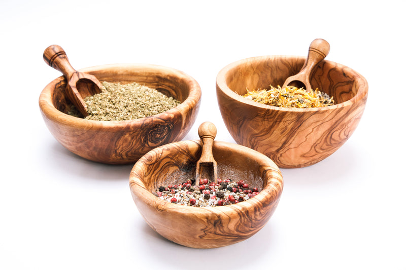 Set de Bols en Bois d’Olivier Fait Main (6 Pièces)