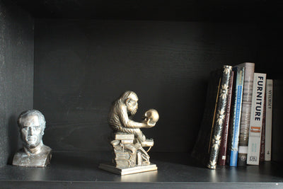 Statue du Singe avec Crâne (Sculpture du Singe avec Crâne par Hugo Rheinhold)