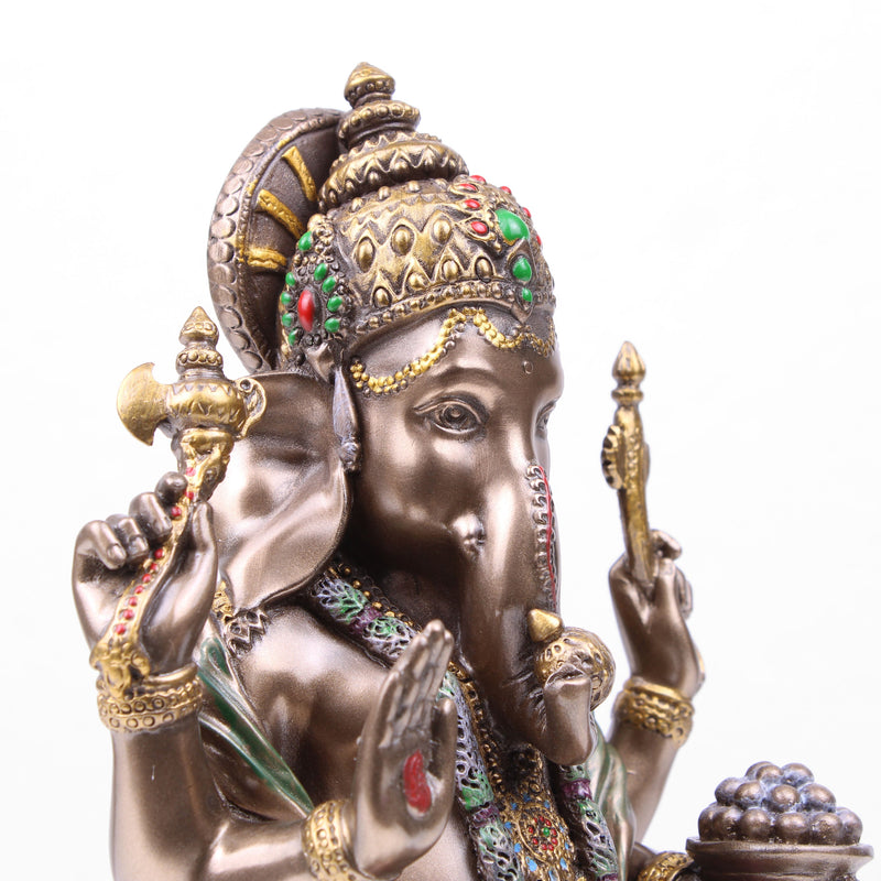 Statue de Ganesha, dieu indien (Sculpture en bronze moulé à froid)