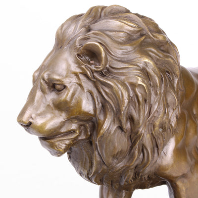 Grande Statue de Lion en Bronze (Sculpture en Bronze Coulé à Chaud)