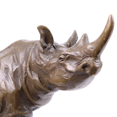 Statue de Rhinocéros en Bronze (Sculpture en Bronze Coulé à Chaud)